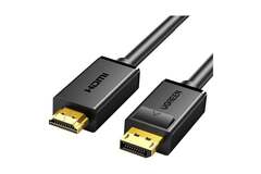 Кабель UGREEN DP101 (10203) DP Male to HDMI Male Cable, 3м, черный