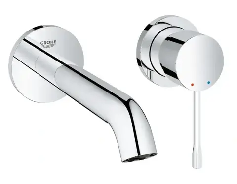 Внешняя часть смесителя для раковины GROHE Essence+ на 2 отверстия (вынос 183 мм), хром (19408001)