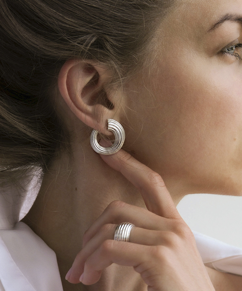 Серьги RIPPLE HORN silver