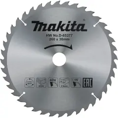 Пильный диск для дерева 260x30x2,6/1,8x40T Makita D-65377
