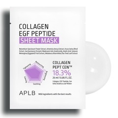 APLB Collagen EGF Peptide Sheet Mask тканевая маска с коллагеном и пептидами для упругости кожи