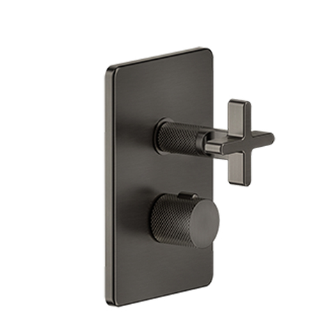 Gessi Inciso 58236#299 Встраиваемый термостатический смеситель на 3 источника, резьба 1/2" (внешняя часть), цвет: nero XL