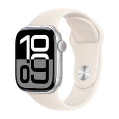 Умные часы Apple Watch Series 10 GPS, 42mm, Silver Aluminium Case with Sport Band S/M, Starlight (Серебристый) MWWW3