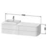 Duravit Happy D.2 Plus HP4973L9292 Тумба подвесная 408x1600x550мм 4 ящика, цвет: stone grey satin matt