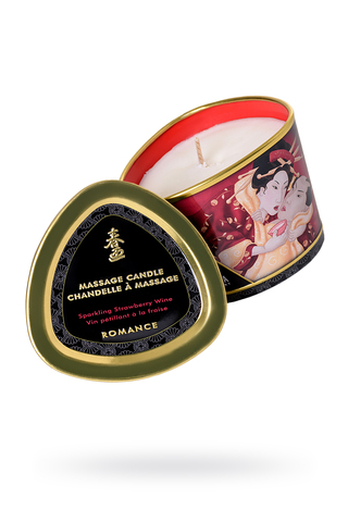 Массажное аромамасло в виде свечи Shunga «Романтика.Шампанское и клубника» (Romance), 170 мл