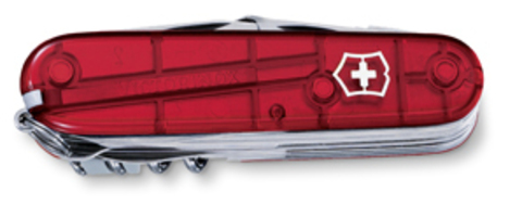 Нож складной Victorinox SwissChamp, 91 mm, 33 функции, полупрозрачный красный