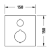 Duravit C.1 C14200015010 Смеситель термостатический для душа скрытого монтажа (наружная часть квадрат) с запорным клапаном, цвет: хром