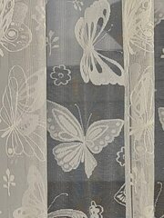 Тюль INVA жаккард с рельефным рисунком "Бабочки" 250х400/белый