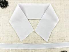 Комплект воротник ш. 7,5 см, д. 47 см + подвяз ш. 2,5 см, д. 133 см, белый