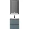 BelBagno KRAFT 39-500/390-2C-SO-AO База под раковину подвесная с фрезерованными ручками по всей длине фасада с 2 выкатн. ящ.,Голубой Мат.,500x395x500