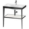 Duravit XViu XV4715OB285 Консоль напольная, 850x800x480мм с полкой, с раковиной без перелива, 1 отв., цвет: black matt/white high gloss lacquer