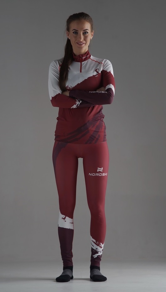 Nordski Premium лыжный гоночный комбинезон женский бордо-white