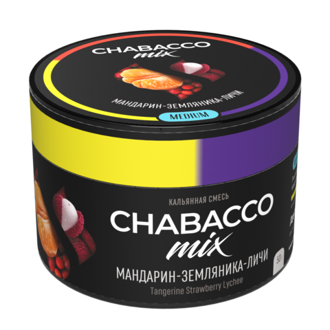 М. Кальянная смесь Chabacco Mix Танджерини Строуберри Личи (Мандарин-земляника-личи) 40г