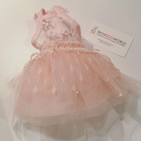 5204 BH Платье-пачка с жемчужинками на юбке "Lace Pearl Tutu PINK"