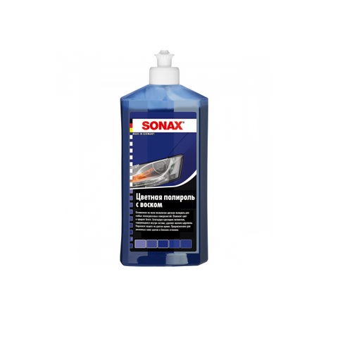 SONAX Polish & Wax Color - Цветной полироль с воском (голубой) 500мл