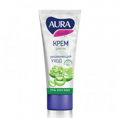 Крем для рук Увлаж. AURA BEAUTY с глицерином и экстрактом алоэ 75мл КК/24