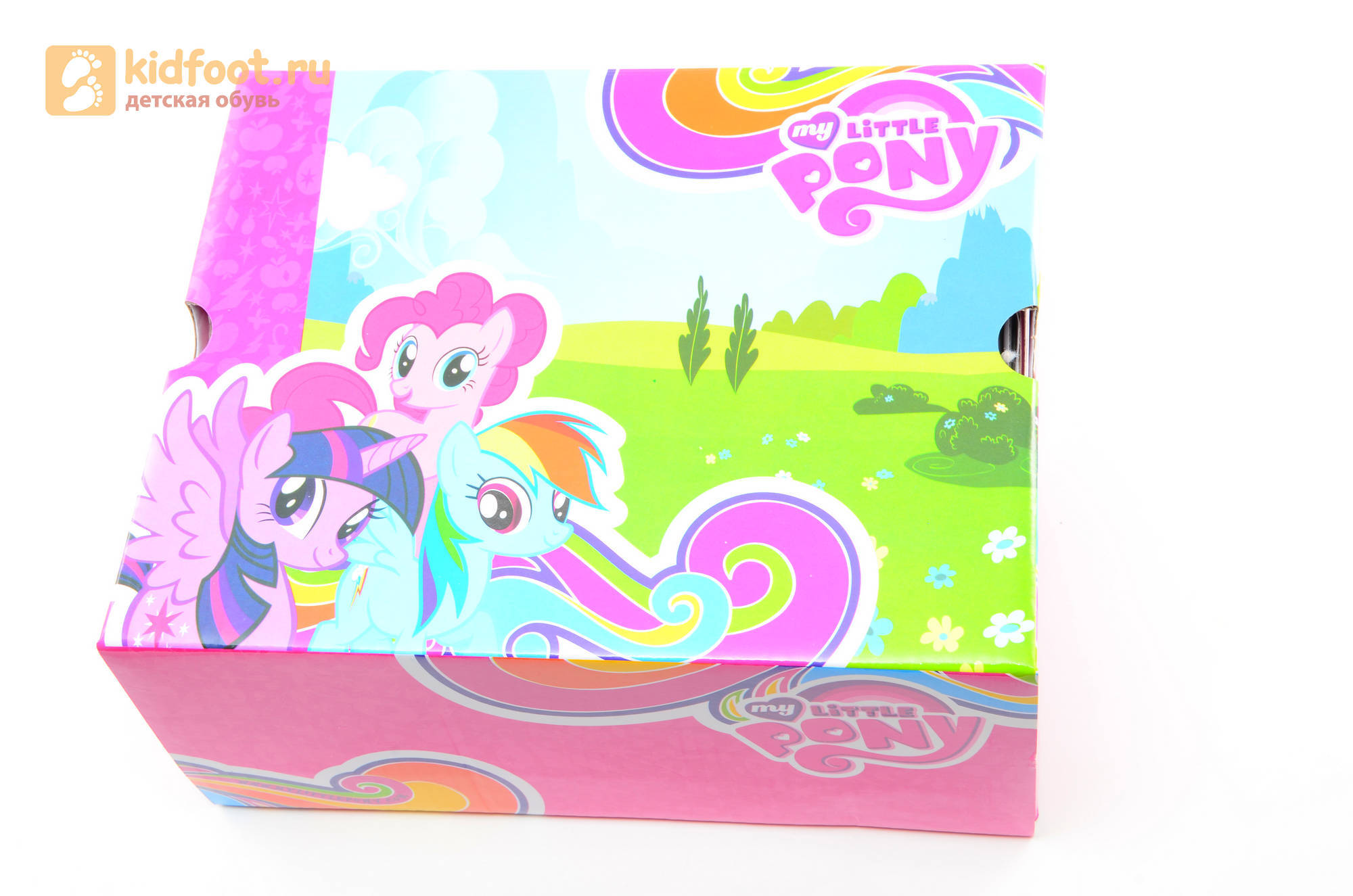Светящиеся кроссовки для девочек Пони (My Little Pony) на липучках, цвет сиреневый, мигает картинка сбоку,  5873B