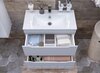 Aquanet 354885 Тумба с раковиной Практика 50 2 ящ. цв.белый глянец (354885)