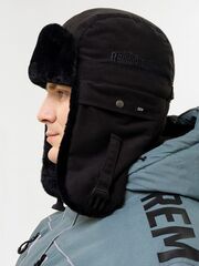 Зимняя шапка ушанка для охоты Remington Disguise Black на remingtonn.ru