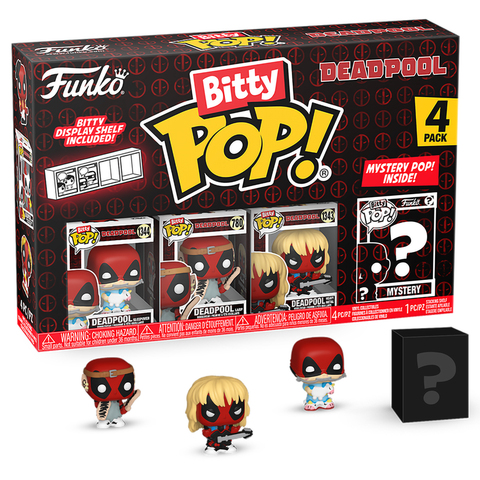 Funko Bitty POP! Deadpool (Sleepover + Larp + Heavy Metal + Mystery) 4PK