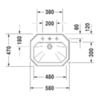 Duravit 1930 Series 476580030 Раковина для встраивания сверху, с перел., и 3 отв. под смес., 58х47х Н:22.5см