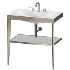 Duravit XViu XV4715TB110 Консоль напольная, 850x800x480мм с полкой, с раковиной без перелива, 3 отв., цвет: champagne matt/crome фото