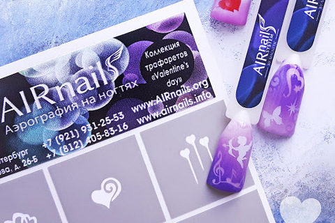 AirNails Трафареты на липкой основе(9шт) серияCL