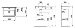 81195.1 УМЫВАЛЬНИК  LAUFEN PRO 45