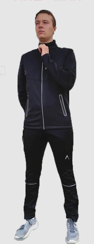 Утеплённый лыжный костюм ArsWear Black Professional с лямками мужской