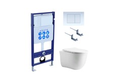 Aquatek Классик SET AQUATEK КЛАССИК CM-009 4В1 Инсталляция с унитазом и клавишей, цвет: белый фото