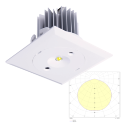 Квадратные встраиваемые потолочные светильники аварийного освещения Starlet White II LED Quad SO