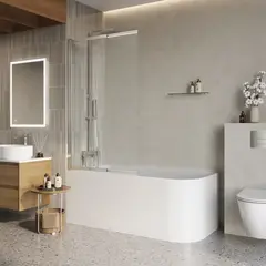 BelBagno Luce LUCE-VF-11-90/145-C-CR Душевая шторка на ванну, цвет: хром фото