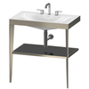 Duravit XViu XV4715TB140 Консоль напольная, 850x800x480мм с полкой, с раковиной без перелива, 3 отв., цвет: champagne matt/black high gloss lacquer