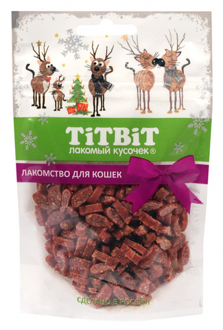 Titbit лакомство для кошек Мягкие снеки Рыбки с лососем 50г