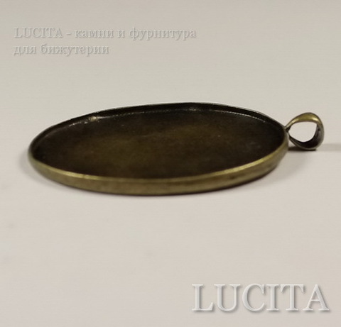 Сеттинг - основа - подвеска для камеи или кабошона 40х30 мм (цвет- античная бронза) ()