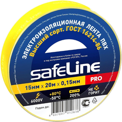 Изолента Safeline 15/20 желтый (9361)