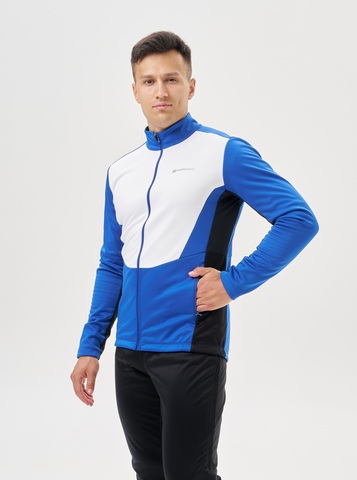 Мужская тренировочная лыжная куртка Nordski Advance white-true blue-black