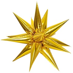 Шар К 50''/127 см, Звезда, составная 12 лучиков, Золото, 1 шт. (под гелий)