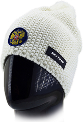 Шапка с помпоном Ski Time Star white