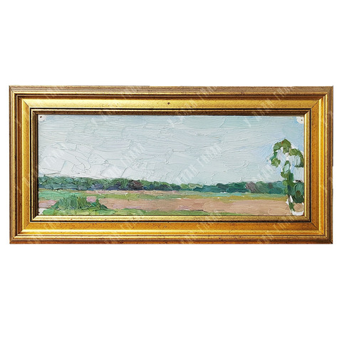 Динес Ю. С. Родные просторы. Этюд. Картон, масло. 1950-е
