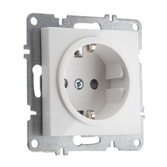 Розетка с заземлением ARVIA Electric, со шторками, 16А 250В, белая 50011000243