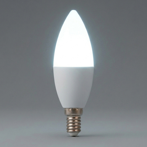 Лампа светодиодная LED 7вт E14 дневной матовая свеча LB-97 25477 FERON