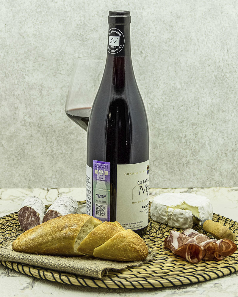 Вино Chateau De Melin Шато де Мелан Сантене Красное Cухое 2018 г.у. 13% 0,75 л, Франция