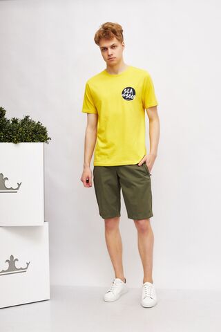 OLYMP MODERN FIT Футболка с контрастным текстовым принтом
