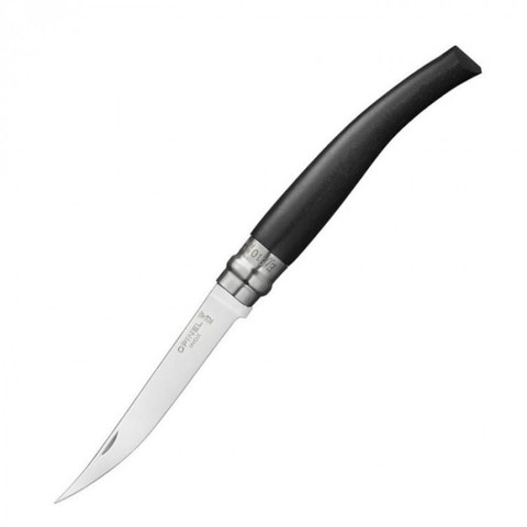 Филейный нож Opinel №10, нержавеющая сталь, рукоять эбеновое дерево, картонная коробка