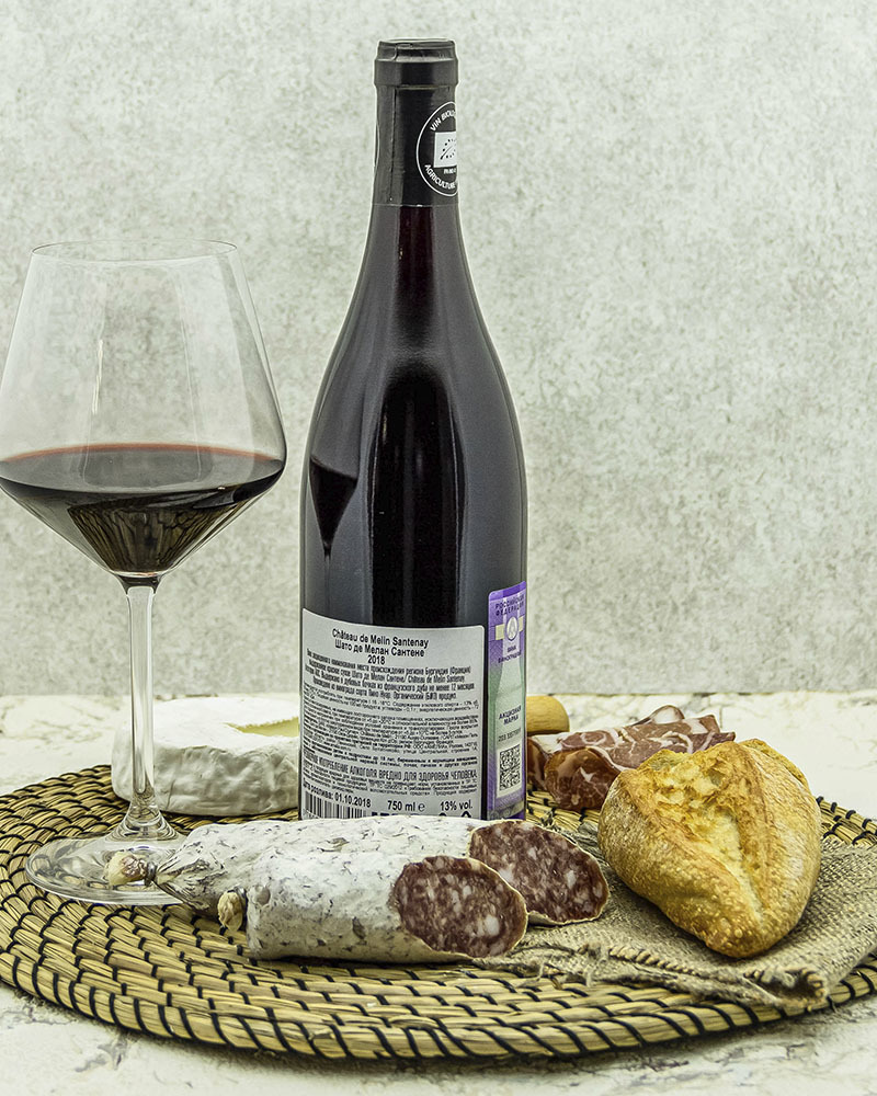 Вино Chateau De Melin Шато де Мелан Сантене Красное Cухое 2018 г.у. 13% 0,75 л, Франция
