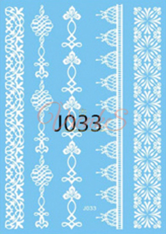 Флеш тату / Flash Tattoo белые №JO33 купить за 150&nbsp;руб