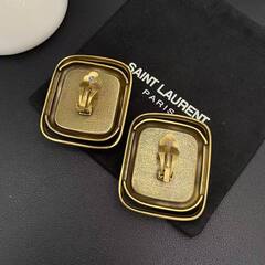 Серьги клипсы крупный прямоугольник в стилистике YSL