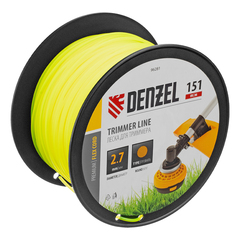 Леска для триммера круглая, 2,7мм х 151м, на DIN катушке FLEX CORD,  Denzel