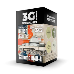 Набор красок AK Interactive British Caunter Scheme 1940-41 Set 3G, 4 краски